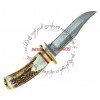 COLORADO ROCKIES STAG HANDLE DAMASCUS STEEL FORGED KNIFE - CLIP POINT BLADE